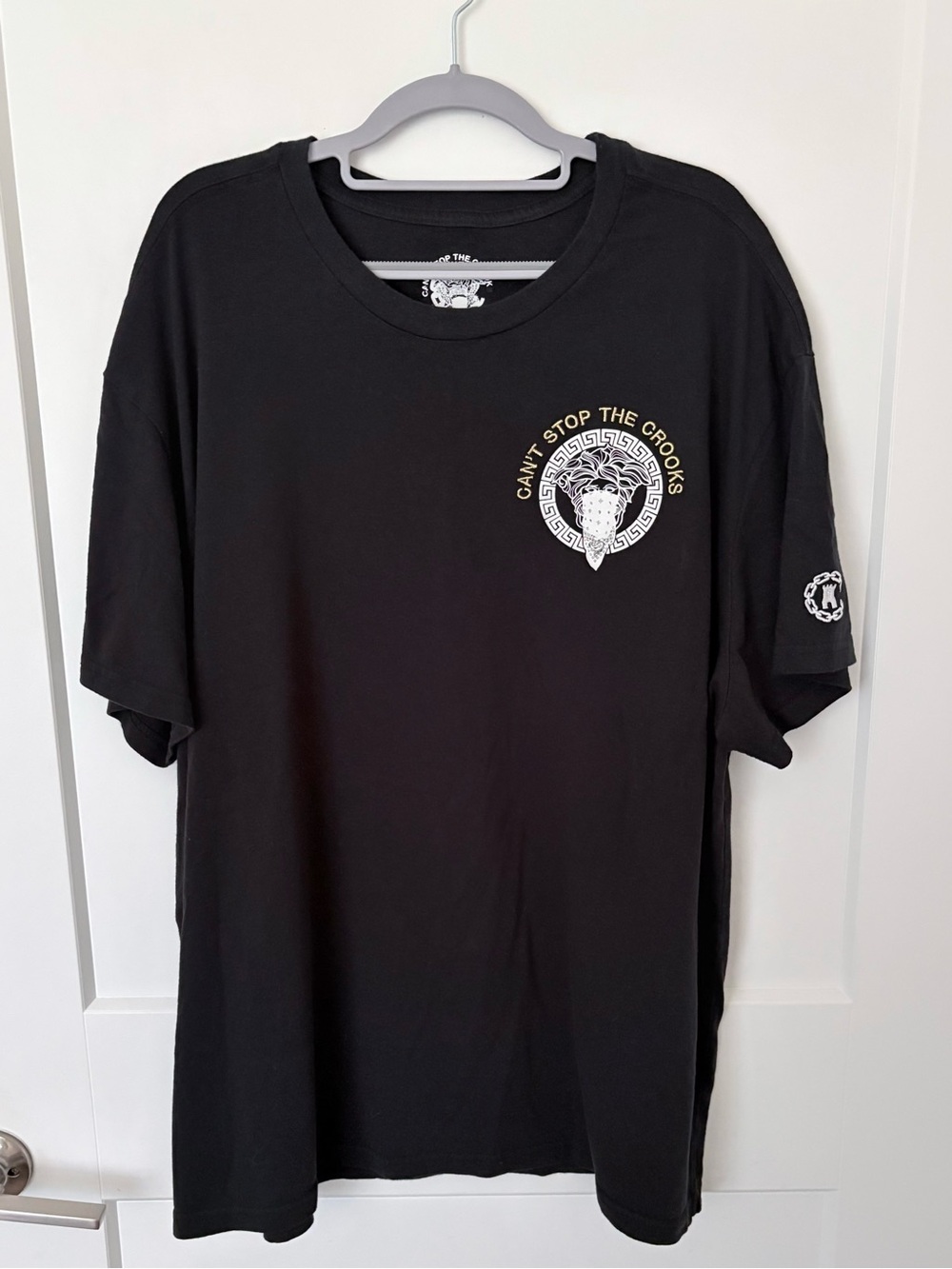 Crooks & Castles Men's Medusa Graphic Tee Black 3XL Big & Tall EUC Embroidered